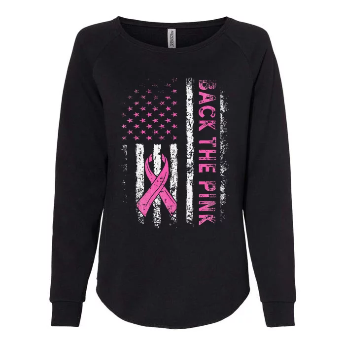 Back The Breast Cancer Awareness Flag Womens California Wash Sweatshirt