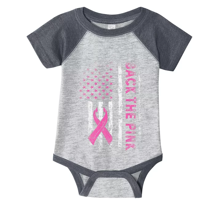 Back The Breast Cancer Awareness Flag Infant Baby Jersey Bodysuit