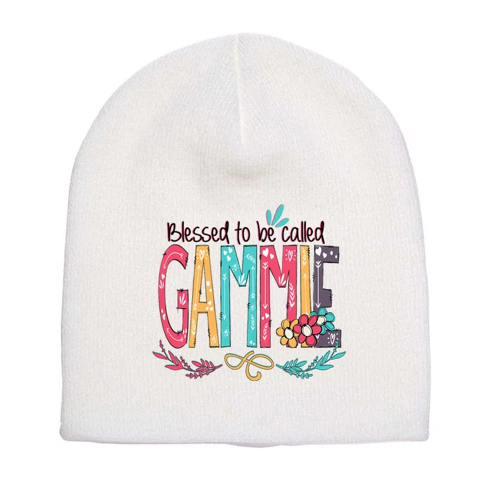 Blessed To Be Called Gammie Colorful Giftsgrandma Short Acrylic Beanie