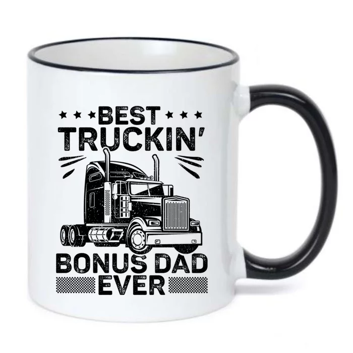 Best Truckin Bonus Dad Ever Trucker Bonus Dad Fathers Day Meaningful Gift Black Color Changing Mug