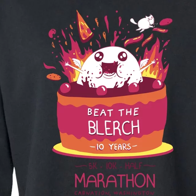 Beat The Blerch 10 Years Marathon Carnation Washington Cropped Pullover Crew