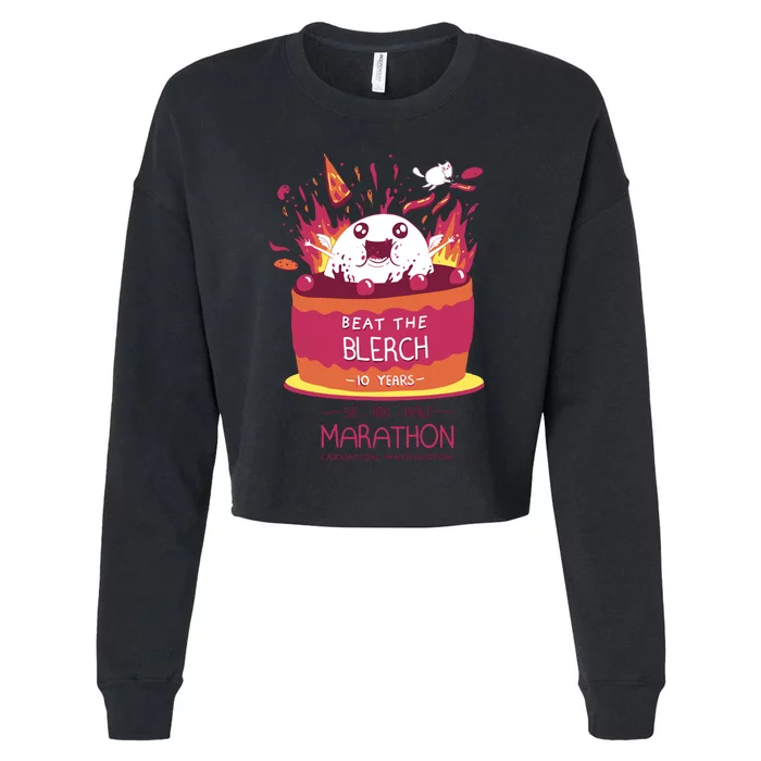 Beat The Blerch 10 Years Marathon Carnation Washington Cropped Pullover Crew