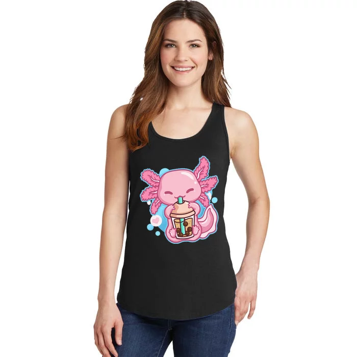 Boba Tea Bubble Tea Milk Tea Anime Axolotl Ladies Essential Tank