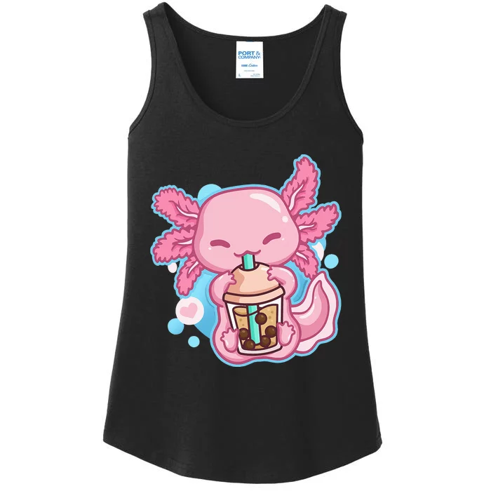 Boba Tea Bubble Tea Milk Tea Anime Axolotl Ladies Essential Tank