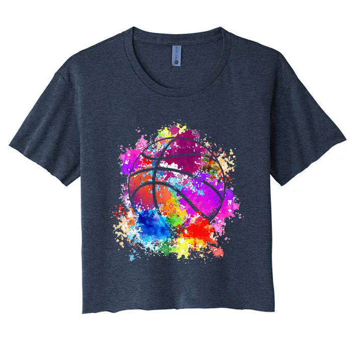 Basketball Teenagers Baller Dunking Women's Crop Top Tee