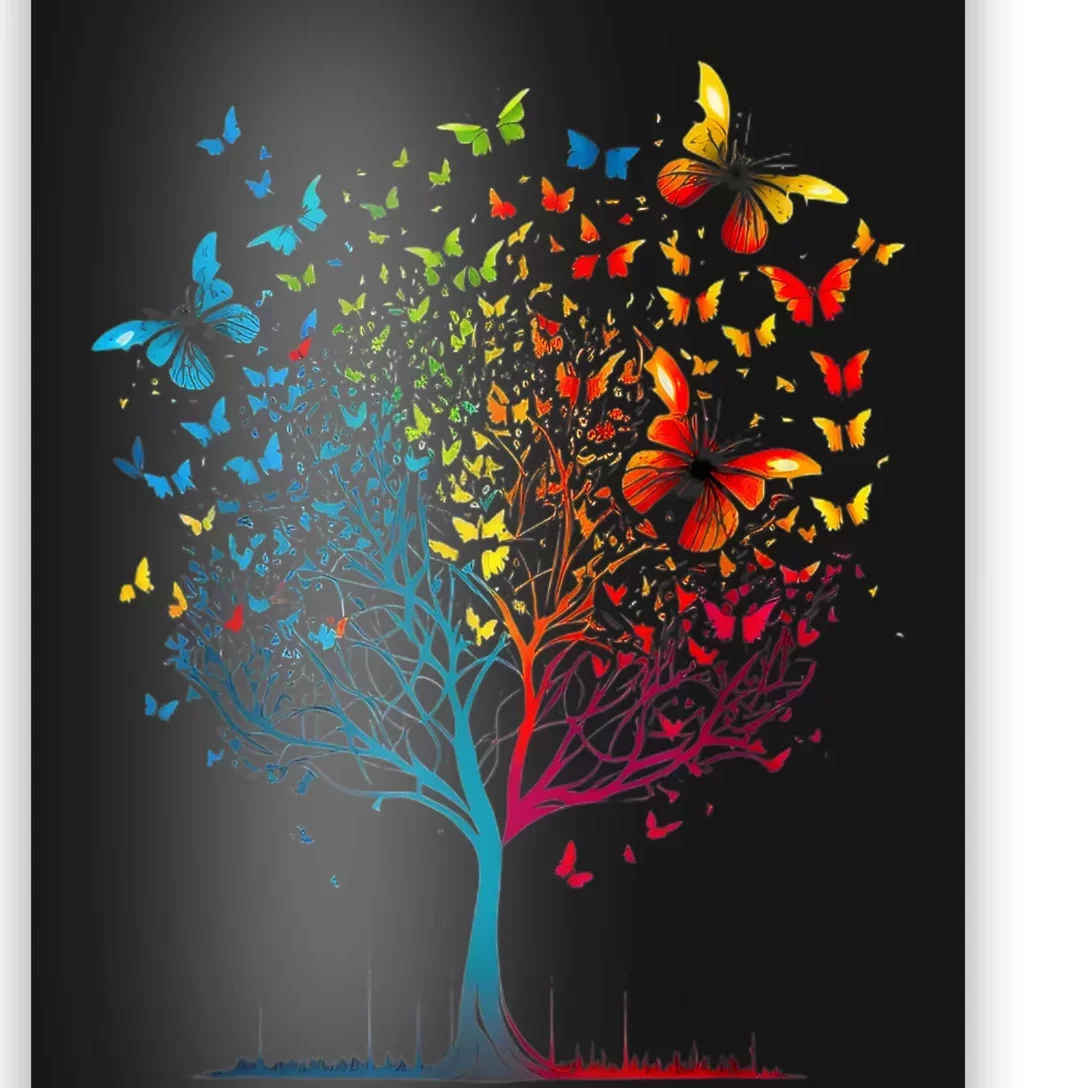 Butterfly Tree Beautiful Women Men Graphic Poster