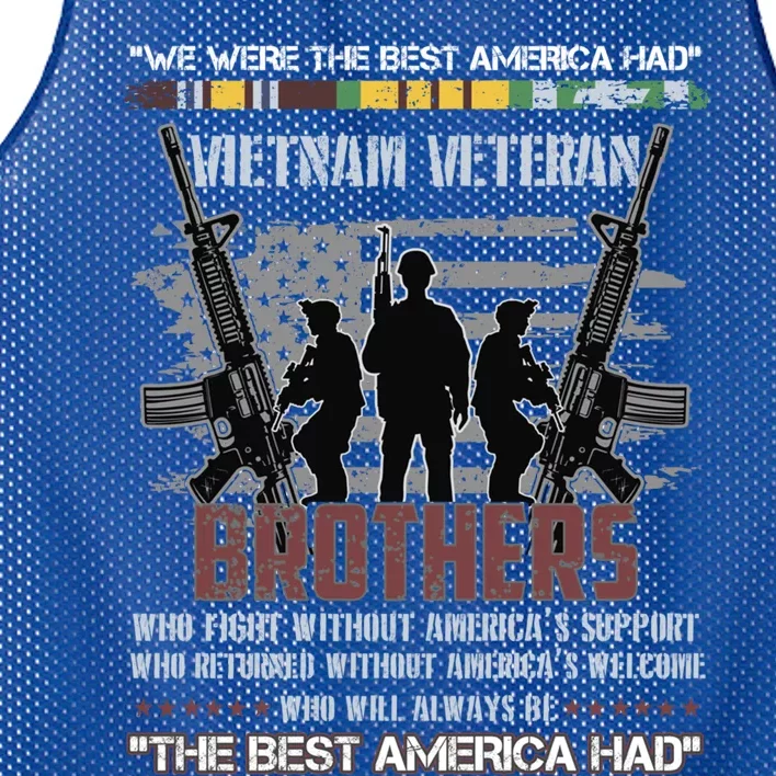 Brothers The Best America Had Vietnam Veteran Gift Mesh Reversible Basketball Jersey Tank