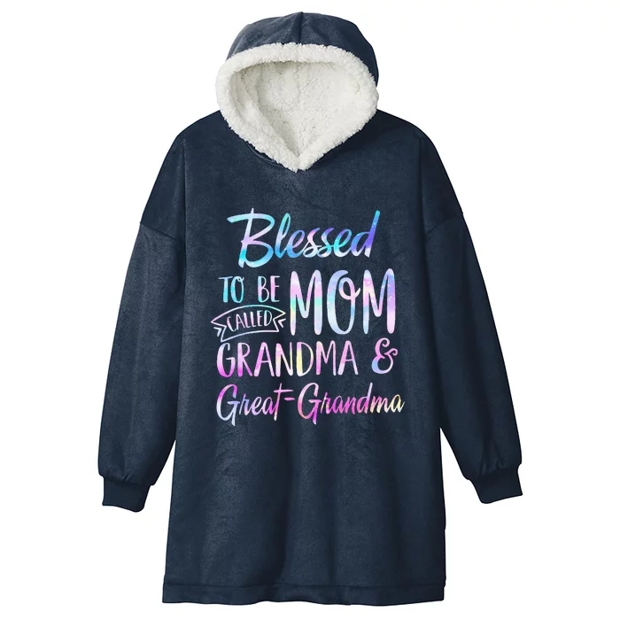 Blessed To Be Called Mom Grandma & Great Grandma Mothers Day Hooded Wearable Blanket