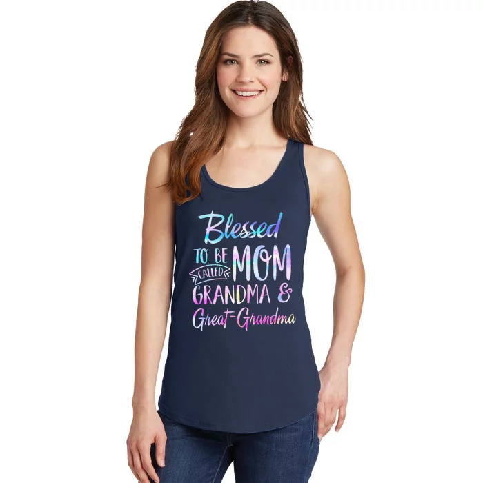 Blessed To Be Called Mom Grandma & Great Grandma Mothers Day Ladies Essential Tank