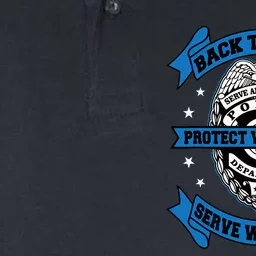 Back The Blue Blue Line Police Officer Cop Softstyle Adult Sport Polo