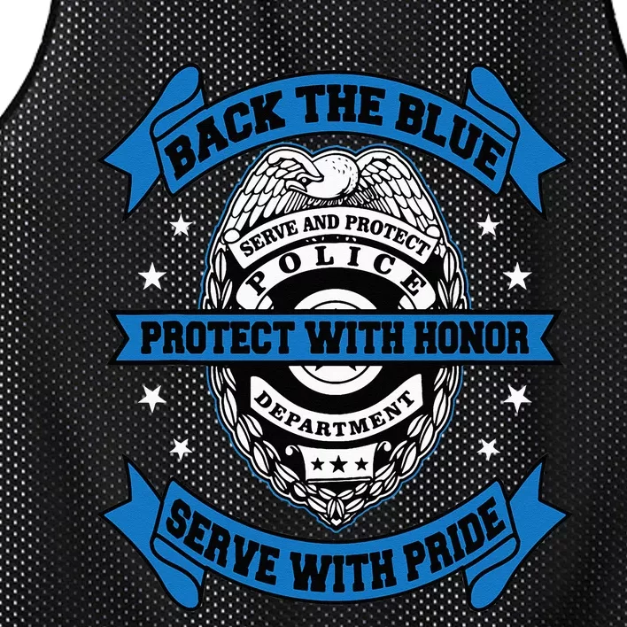 Back The Blue Blue Line Police Officer Cop Mesh Reversible Basketball Jersey Tank