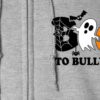 Boo To Bullying Orange Anti Bullying Unity Day Halloween Full Zip Hoodie