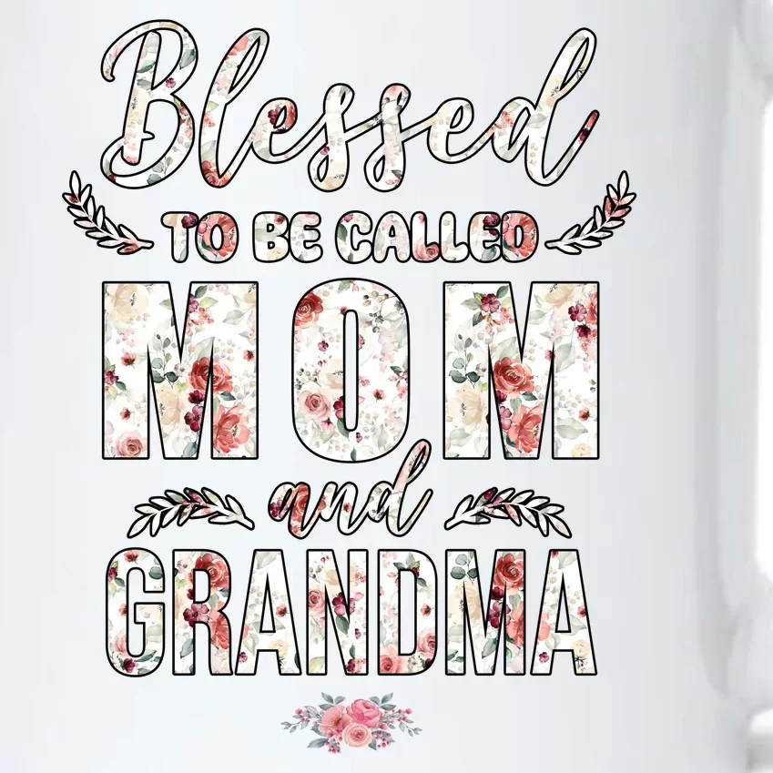 Blessed To Be Called Mom And Grandma Floral Black Color Changing Mug