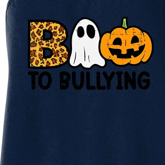 Boo To Bullying Orange Anti Bullying Unity Day Halloween Women's Racerback Tank