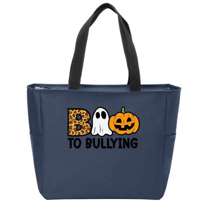 Boo To Bullying Orange Anti Bullying Unity Day Halloween Zip Tote Bag