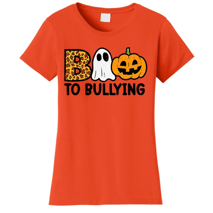 Boo To Bullying Orange Anti Bullying Unity Day Halloween Women's T-Shirt