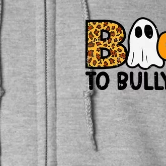 Boo To Bullying Orange Anti Bullying Unity Day Halloween Full Zip Hoodie