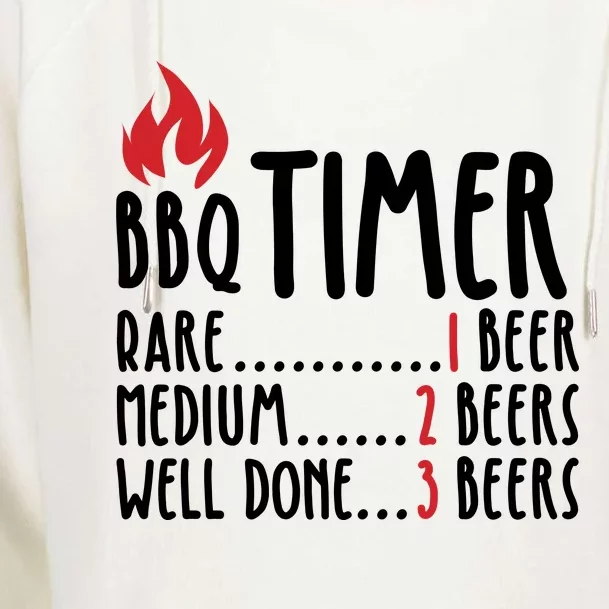 BBQ Timer Womens Funnel Neck Pullover Hood