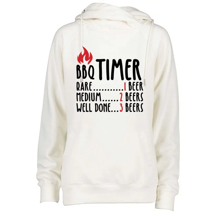 BBQ Timer Womens Funnel Neck Pullover Hood