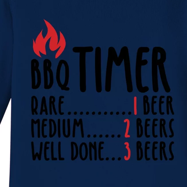 BBQ Timer Baby Long Sleeve Bodysuit