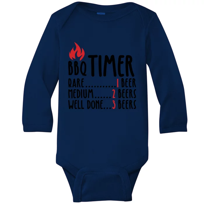 BBQ Timer Baby Long Sleeve Bodysuit