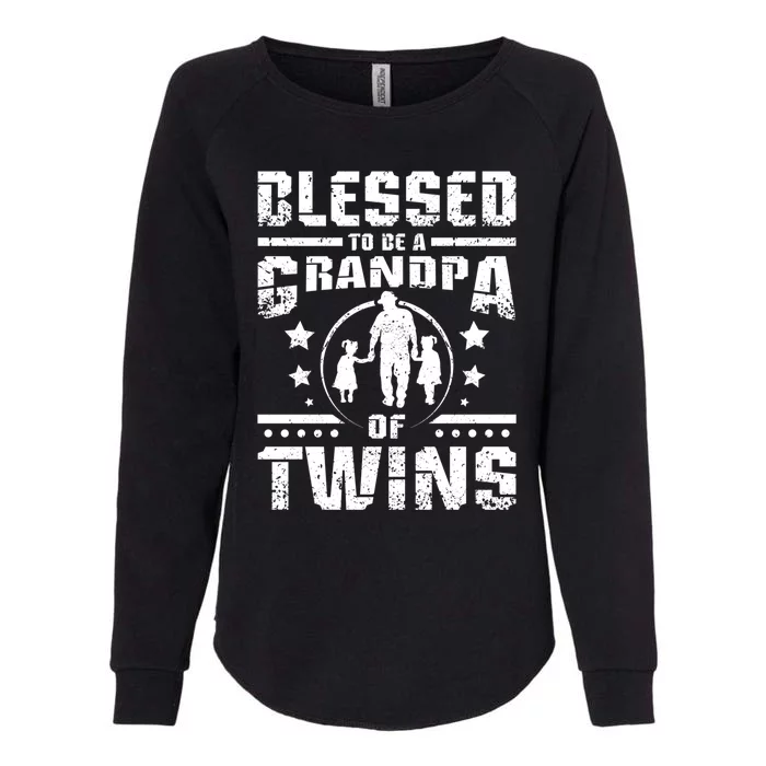 Blessed To Be A Grandpa Of Twins Gift Womens California Wash Sweatshirt