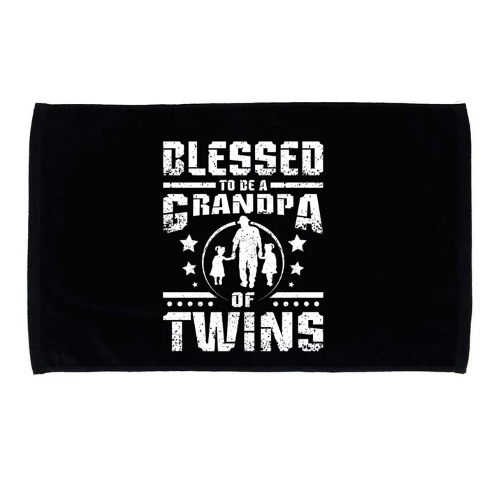 Blessed To Be A Grandpa Of Twins Gift Microfiber Hand Towel