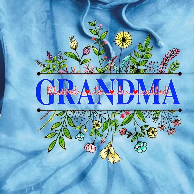 Blessed To Be Called Grandma Wildflower Tie Dye Hoodie