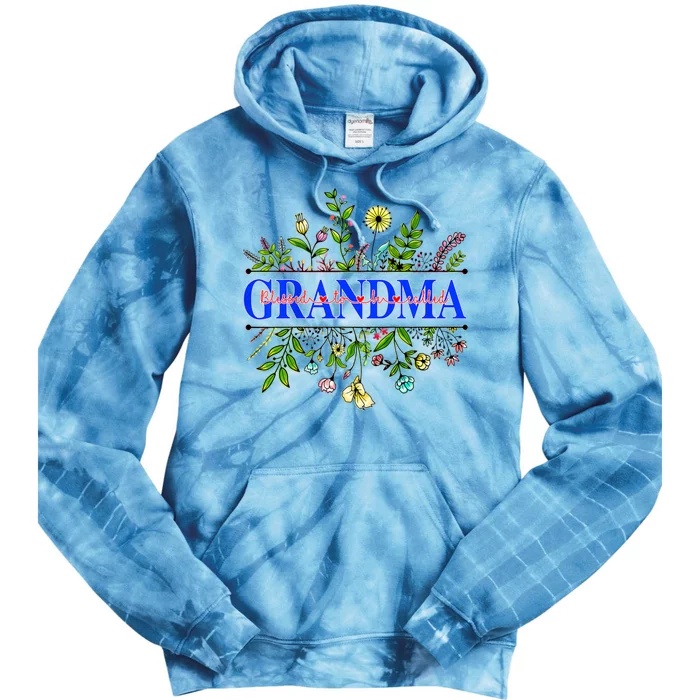 Blessed To Be Called Grandma Wildflower Tie Dye Hoodie