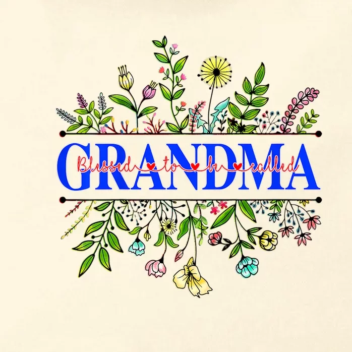 Blessed To Be Called Grandma Wildflower Zip Tote Bag