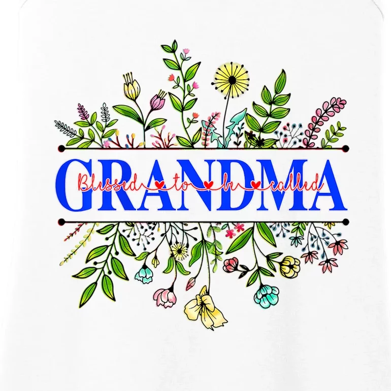 Blessed To Be Called Grandma Wildflower Ladies Essential Tank