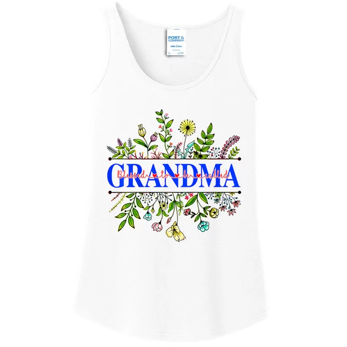 Blessed To Be Called Grandma Wildflower Ladies Essential Tank