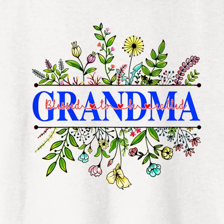 Blessed To Be Called Grandma Wildflower Women's Crop Top Tee