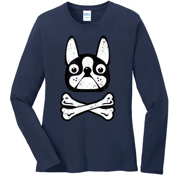 Boston Terrier Ladies Long Sleeve Shirt