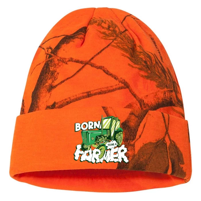 Born To Be A Farmer Tractor Farmer Meaningful Gift Kati - 12in Camo Beanie