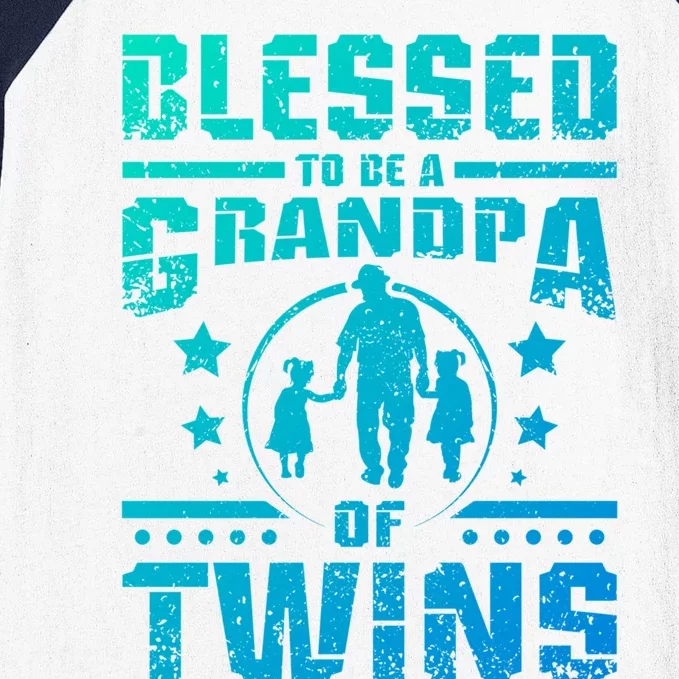 Blessed To Be A Grandpa Of Twins Gift Baseball Sleeve Shirt