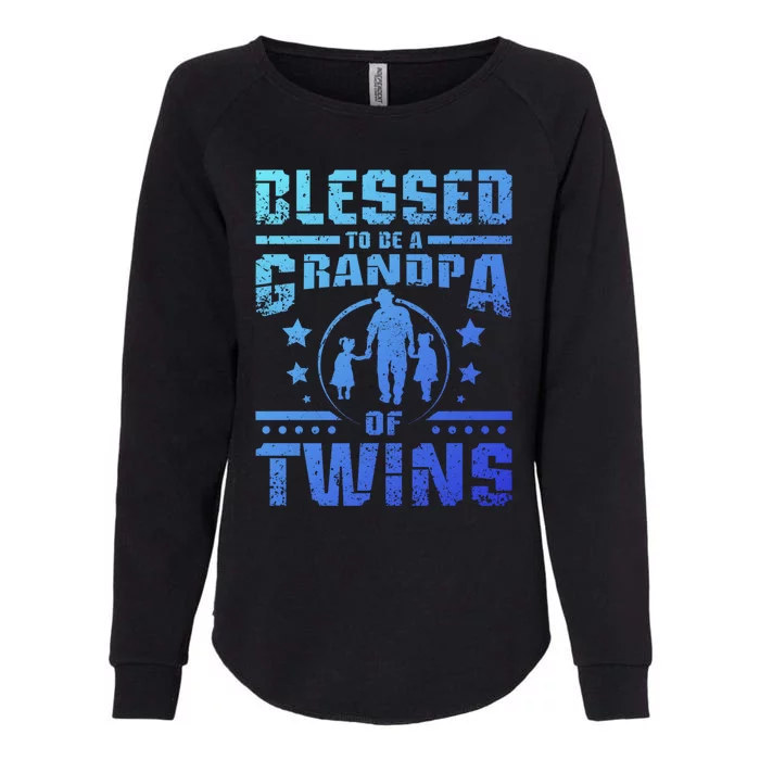 Blessed To Be A Grandpa Of Twins Gift Womens California Wash Sweatshirt