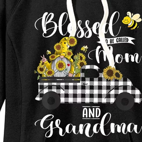 Blessed To Be Called Mom And Grandma Sunflower Gnome Women's Fleece Hoodie