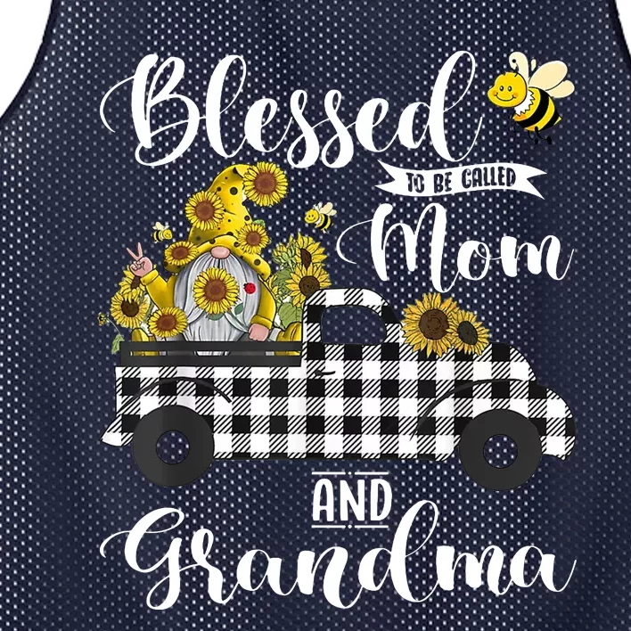 Blessed To Be Called Mom And Grandma Sunflower Gnome Mesh Reversible Basketball Jersey Tank