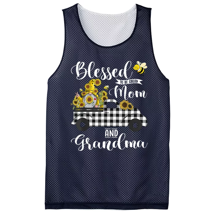 Blessed To Be Called Mom And Grandma Sunflower Gnome Mesh Reversible Basketball Jersey Tank