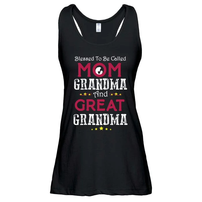 Blessed To Be Called Mom Grandma And Great Grandma Ladies Essential Flowy Tank