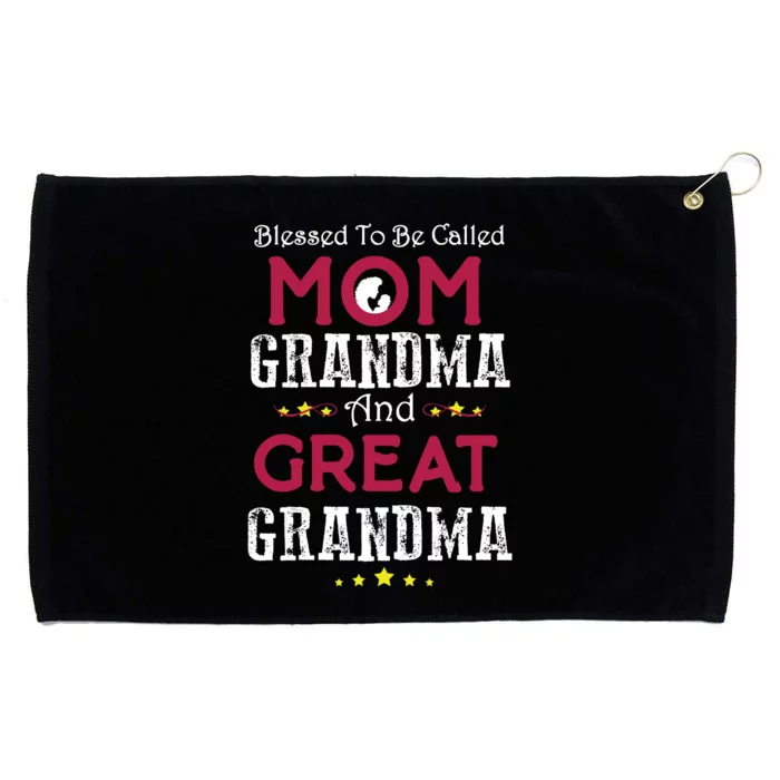 Blessed To Be Called Mom Grandma And Great Grandma Grommeted Golf Towel