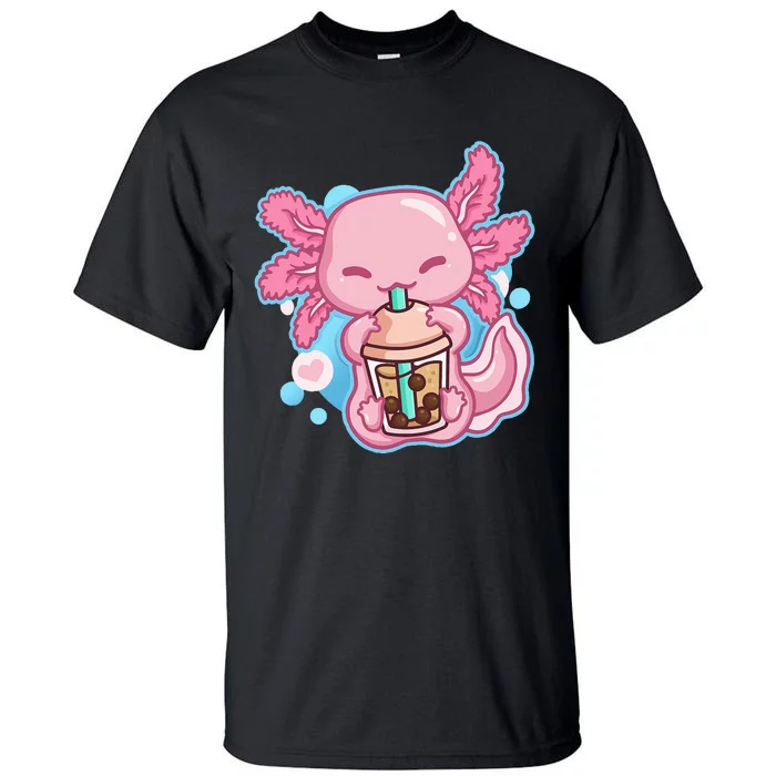 Boba Tea Bubble Tea Milk Tea Anime Axolotl Tall T-Shirt