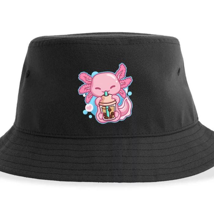 Boba Tea Bubble Tea Milk Tea Anime Axolotl Sustainable Bucket Hat