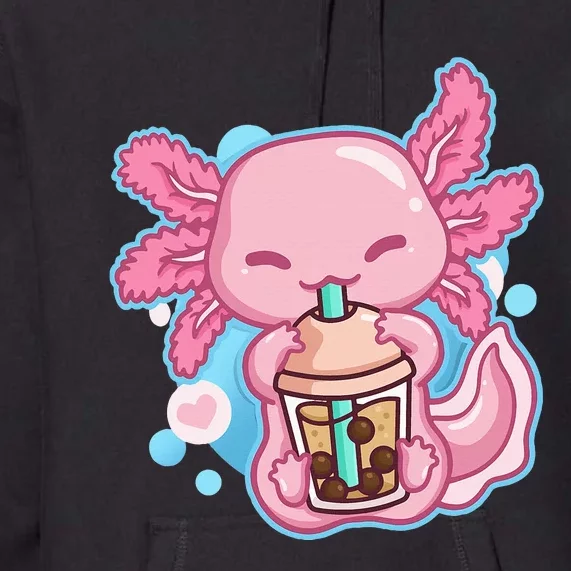 Boba Tea Bubble Tea Milk Tea Anime Axolotl Premium Hoodie