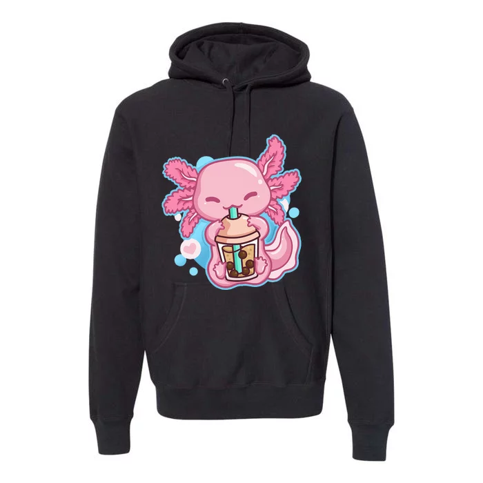 Boba Tea Bubble Tea Milk Tea Anime Axolotl Premium Hoodie