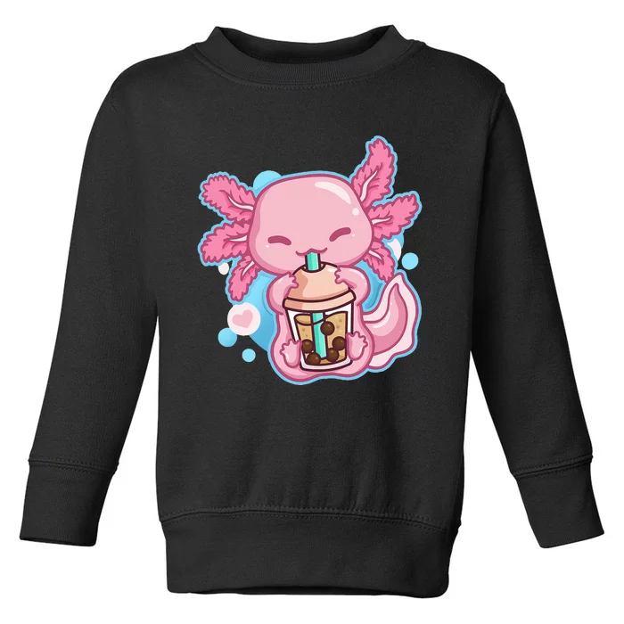 Boba Tea Bubble Tea Milk Tea Anime Axolotl Toddler Sweatshirt