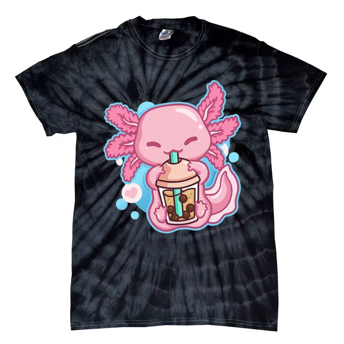 Boba Tea Bubble Tea Milk Tea Anime Axolotl Tie-Dye T-Shirt