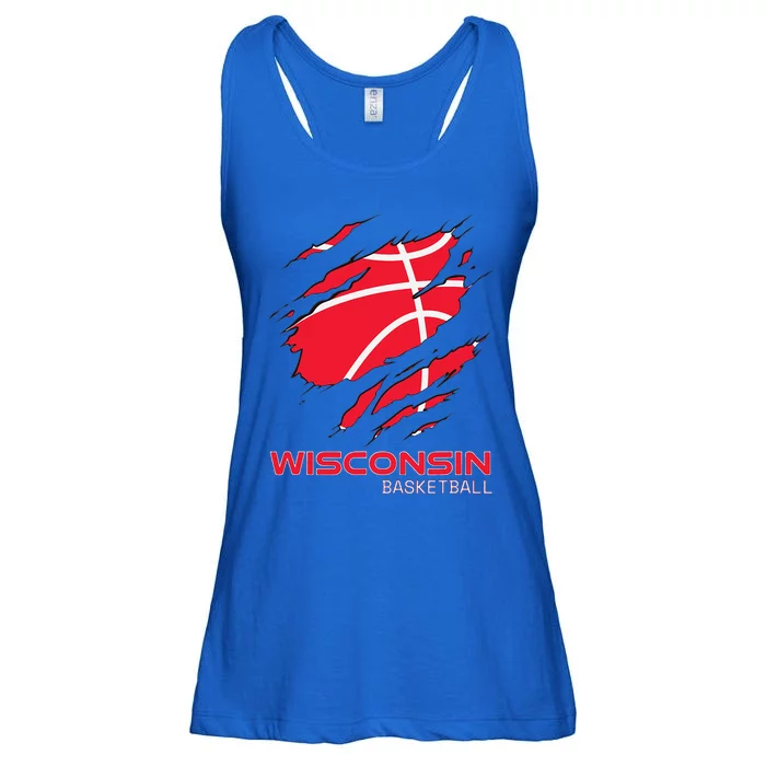 Basketball The Badger State Home Wisconsin Hoops Ladies Essential Flowy Tank