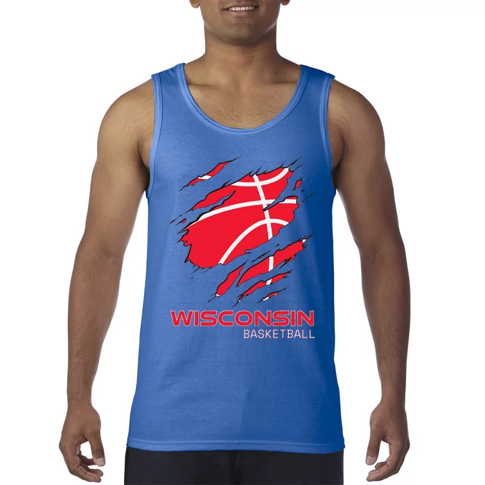 Basketball The Badger State Home Wisconsin Hoops Tank Top